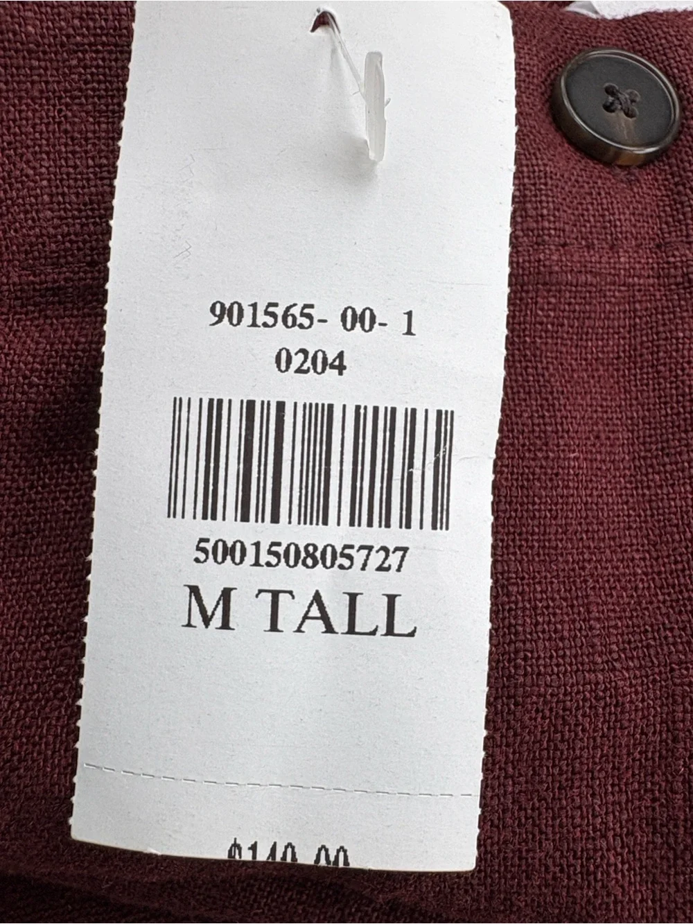 NWT Banana Republic High Rise Wide Leg Pull On Linen Sailor Burgandy Pant Sz M/T